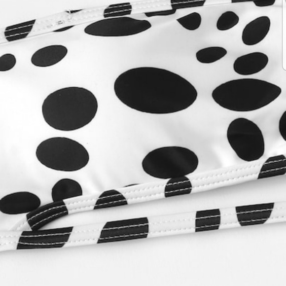 BLACK AND WHITE POLKA-DOT DOT PRINT BIKINI - Picture 3 of 5